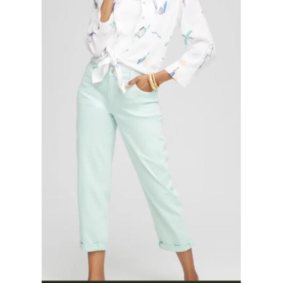 Chico's Platinum Women's Denim Iced Mint Jeans Ultimate Fit,  Size 3 (16/18) - Picture 1 of 13